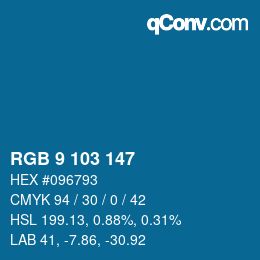Color code: RGB 9 103 147 | qconv.com