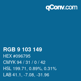 Color code: RGB 9 103 149 | qconv.com