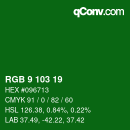 Color code: RGB 9 103 19 | qconv.com