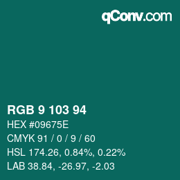 Farbcode: RGB 9 103 94 | qconv.com