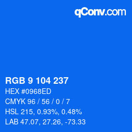 Color code: RGB 9 104 237 | qconv.com