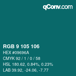 Color code: RGB 9 105 106 | qconv.com