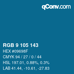 Color code: RGB 9 105 143 | qconv.com