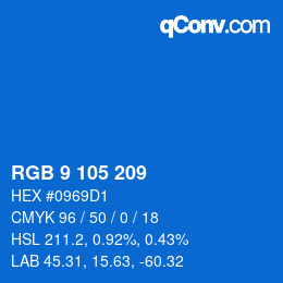 Color code: RGB 9 105 209 | qconv.com