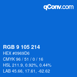 Color code: RGB 9 105 214 | qconv.com