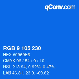 Color code: RGB 9 105 230 | qconv.com