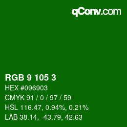 Color code: RGB 9 105 3 | qconv.com