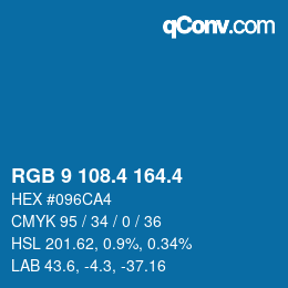 カラーコード: RGB 9 108.4 164.4 | qconv.com