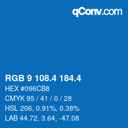 カラーコード: RGB 9 108.4 184.4 | qconv.com