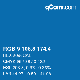 カラーコード: RGB 9 108.8 174.4 | qconv.com
