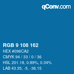 Farbcode: RGB 9 108 162 | qconv.com