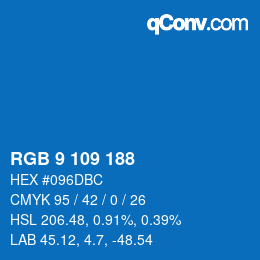 Color code: RGB 9 109 188 | qconv.com