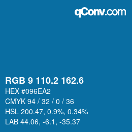 カラーコード: RGB 9 110.2 162.6 | qconv.com