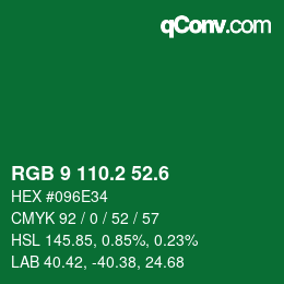 カラーコード: RGB 9 110.2 52.6 | qconv.com