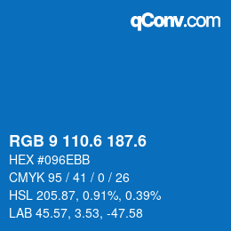 カラーコード: RGB 9 110.6 187.6 | qconv.com