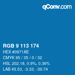 Color code: RGB 9 113 174 | qconv.com