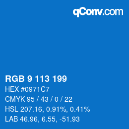 Color code: RGB 9 113 199 | qconv.com