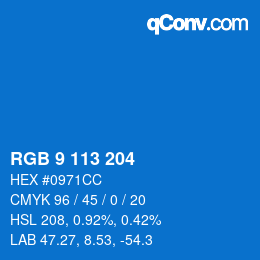 Color code: RGB 9 113 204 | qconv.com
