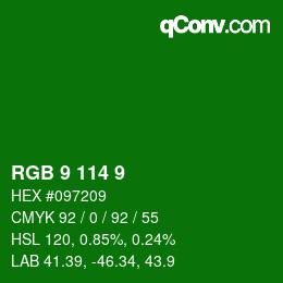 Color code: RGB 9 114 9 | qconv.com