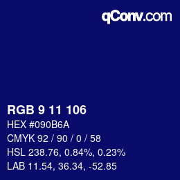 Color code: RGB 9 11 106 | qconv.com
