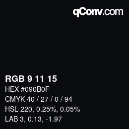 Color code: RGB 9 11 15 | qconv.com