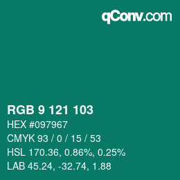 Color code: RGB 9 121 103 | qconv.com