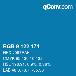 カラーコード: RGB 9 122 174 | qconv.com