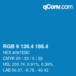 カラーコード: RGB 9 126.4 188.4 | qconv.com