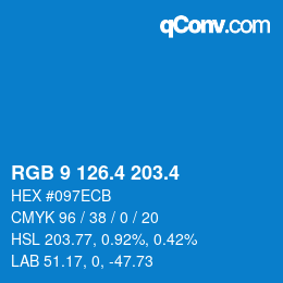 カラーコード: RGB 9 126.4 203.4 | qconv.com
