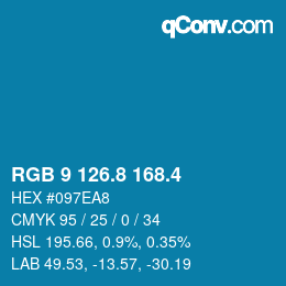 カラーコード: RGB 9 126.8 168.4 | qconv.com