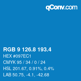 カラーコード: RGB 9 126.8 193.4 | qconv.com