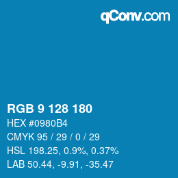 Color code: RGB 9 128 180 | qconv.com