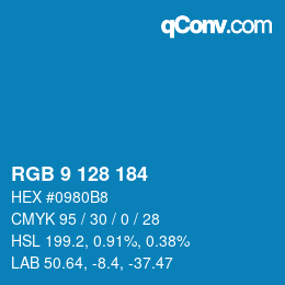 Color code: RGB 9 128 184 | qconv.com