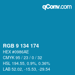 Color code: RGB 9 134 174 | qconv.com
