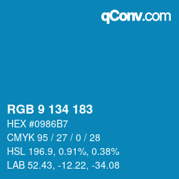 Color code: RGB 9 134 183 | qconv.com