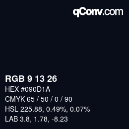 Color code: RGB 9 13 26 | qconv.com