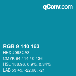 Color code: RGB 9 140 163 | qconv.com