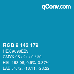 カラーコード: RGB 9 142 179 | qconv.com