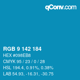 カラーコード: RGB 9 142 184 | qconv.com