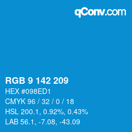 Color code: RGB 9 142 209 | qconv.com