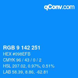 Color code: RGB 9 142 251 | qconv.com
