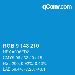 カラーコード: RGB 9 143 210 | qconv.com