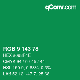 颜色代码: RGB 9 143 78 | qconv.com