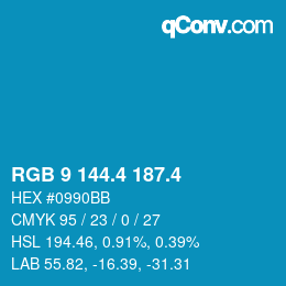 カラーコード: RGB 9 144.4 187.4 | qconv.com