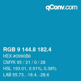 カラーコード: RGB 9 144.8 182.4 | qconv.com