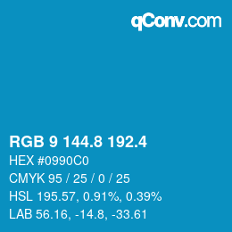 カラーコード: RGB 9 144.8 192.4 | qconv.com