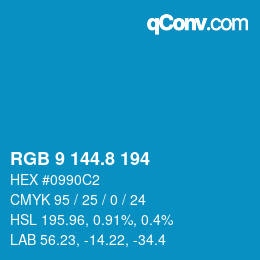 カラーコード: RGB 9 144.8 194 | qconv.com
