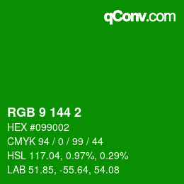 Color code: RGB 9 144 2 | qconv.com