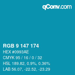 Color code: RGB 9 147 174 | qconv.com