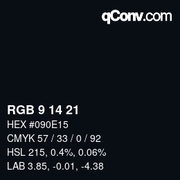 Farbcode: RGB 9 14 21 | qconv.com